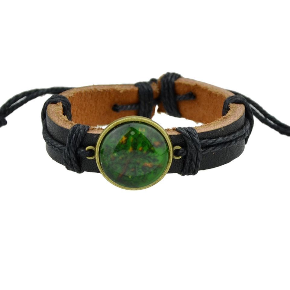 Tree of life 5 type PU leather bohemia style bracelet