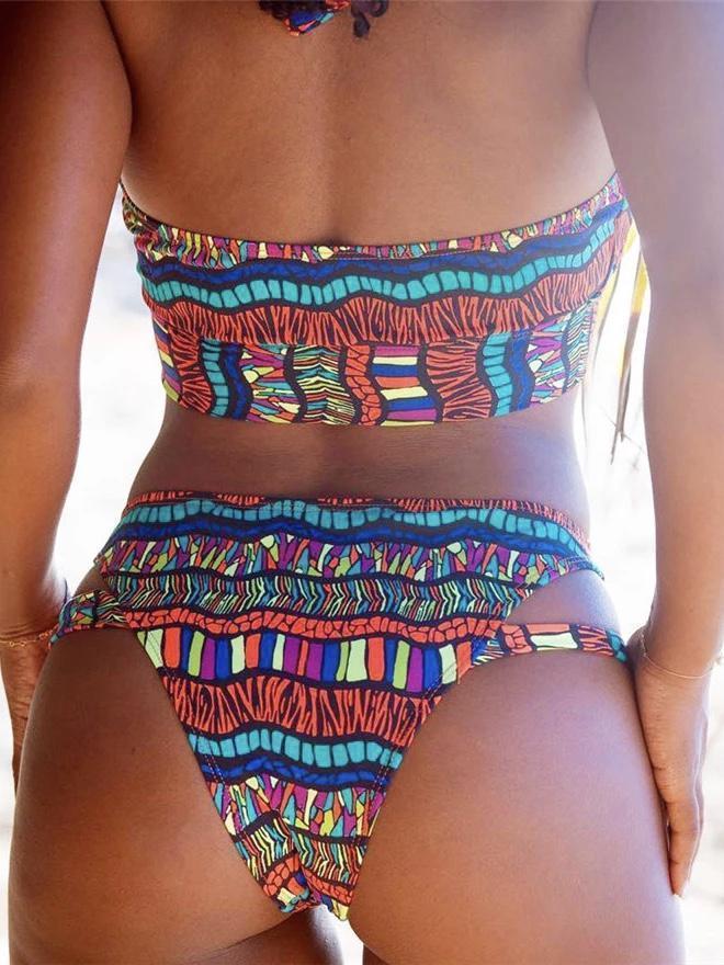 2 Colors SEXY VINTAGE TWO PIECE Bikini Print Swimsuit