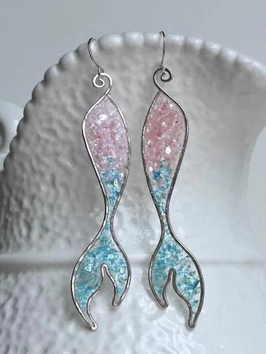 Shinning Mermaid Fish Tale Long Earring