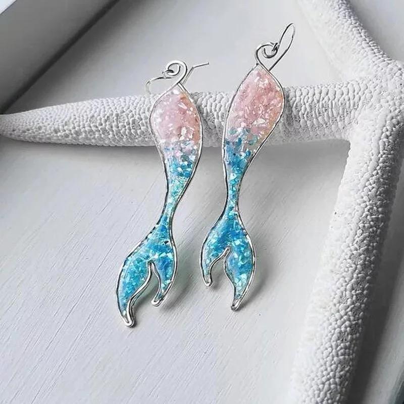 Shinning Mermaid Fish Tale Long Earring