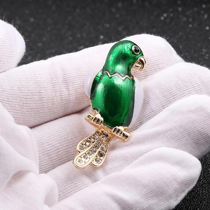 Gem Parrot brooch