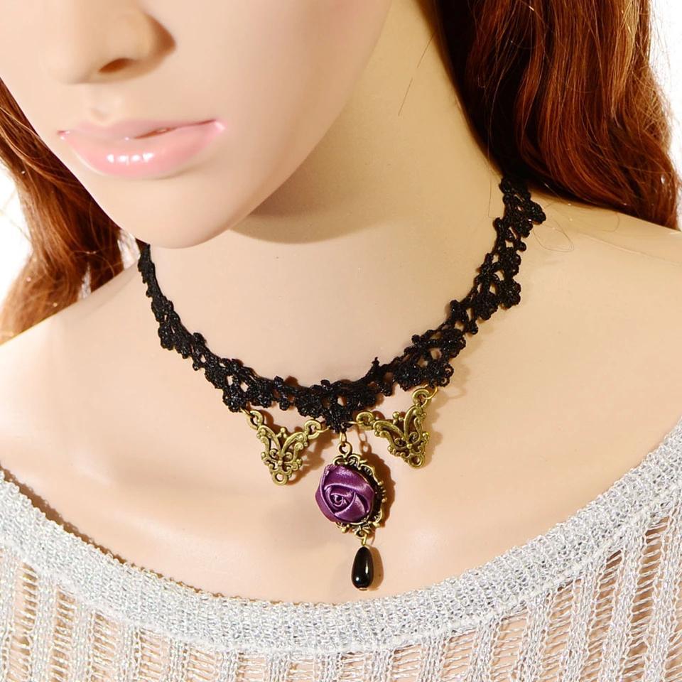 Rose lace necklace bohemia style fashion party necklace