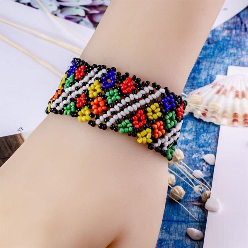 Bohemian Colotful Tiny Beads Bracelets For Women Beach Holiday Jewelry Handmade Adjustable Ethnic Bracelet