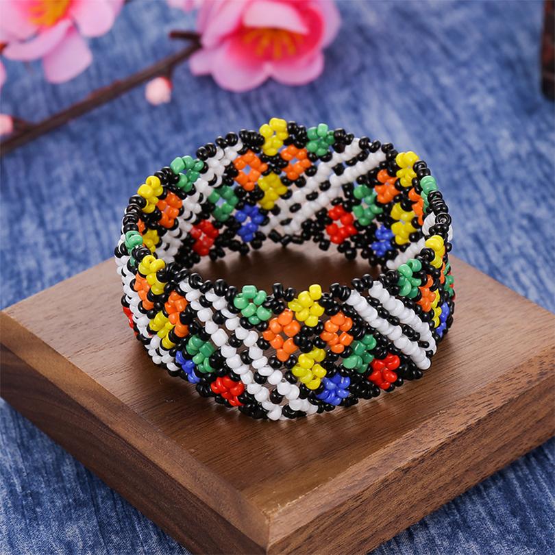 Bohemian Colotful Tiny Beads Bracelets For Women Beach Holiday Jewelry Handmade Adjustable Ethnic Bracelet