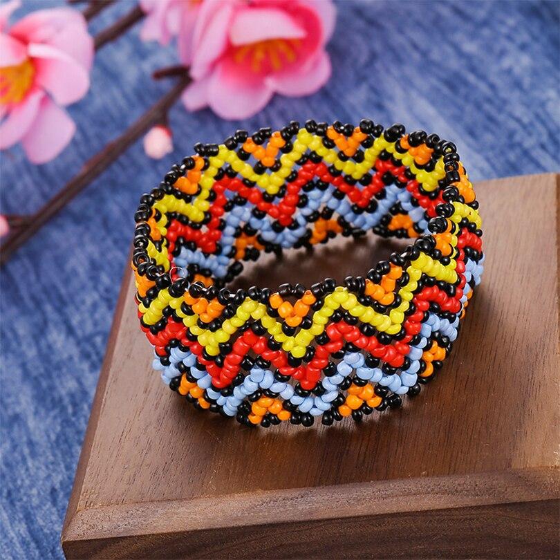 Bohemian Colotful Tiny Beads Bracelets For Women Beach Holiday Jewelry Handmade Adjustable Ethnic Bracelet