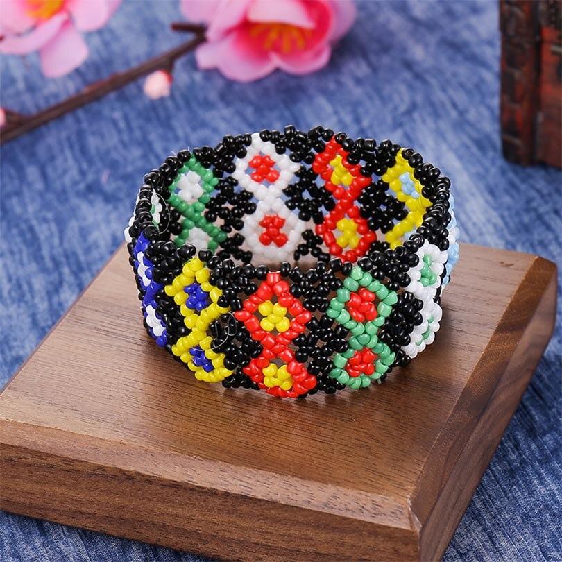 Bohemian Colotful Tiny Beads Bracelets For Women Beach Holiday Jewelry Handmade Adjustable Ethnic Bracelet