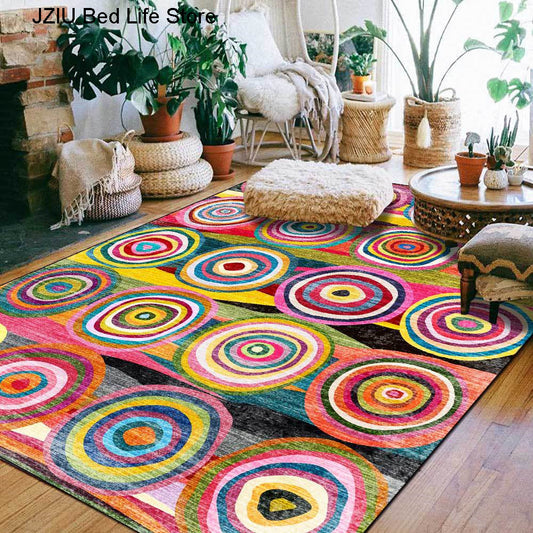 Indian Moroccan Floor Mats Ethnic Style Bedroom Bedside Children Playing with Non-slip Carpet Living Room Rugs alfombra tapis