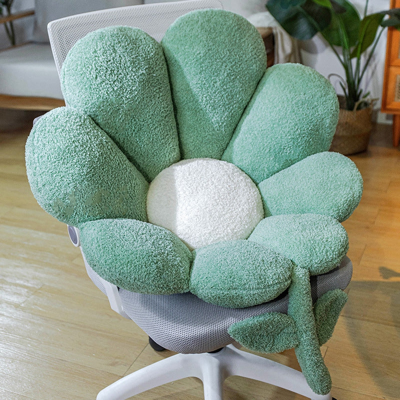 Flower Pillow Office Chair Lumbar Back Cushion Cute Plush Sofa Throw Pillows Soft Elastic Decor Cushions Winter Oreiller