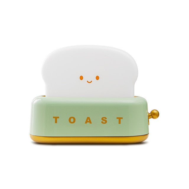 LED Bread Maker Night Light USB Charging Dimming Toast Lamp Bedroom Children Timing Sleeping Lamps Fun Switch Mood Light