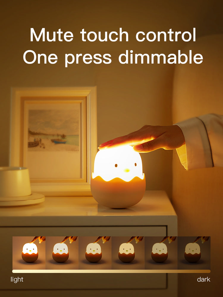 Led Children Night Light For Kids Soft Silicone USB Rechargeable Bedroom Decor Gift Animal Chick Touch Night Lamp