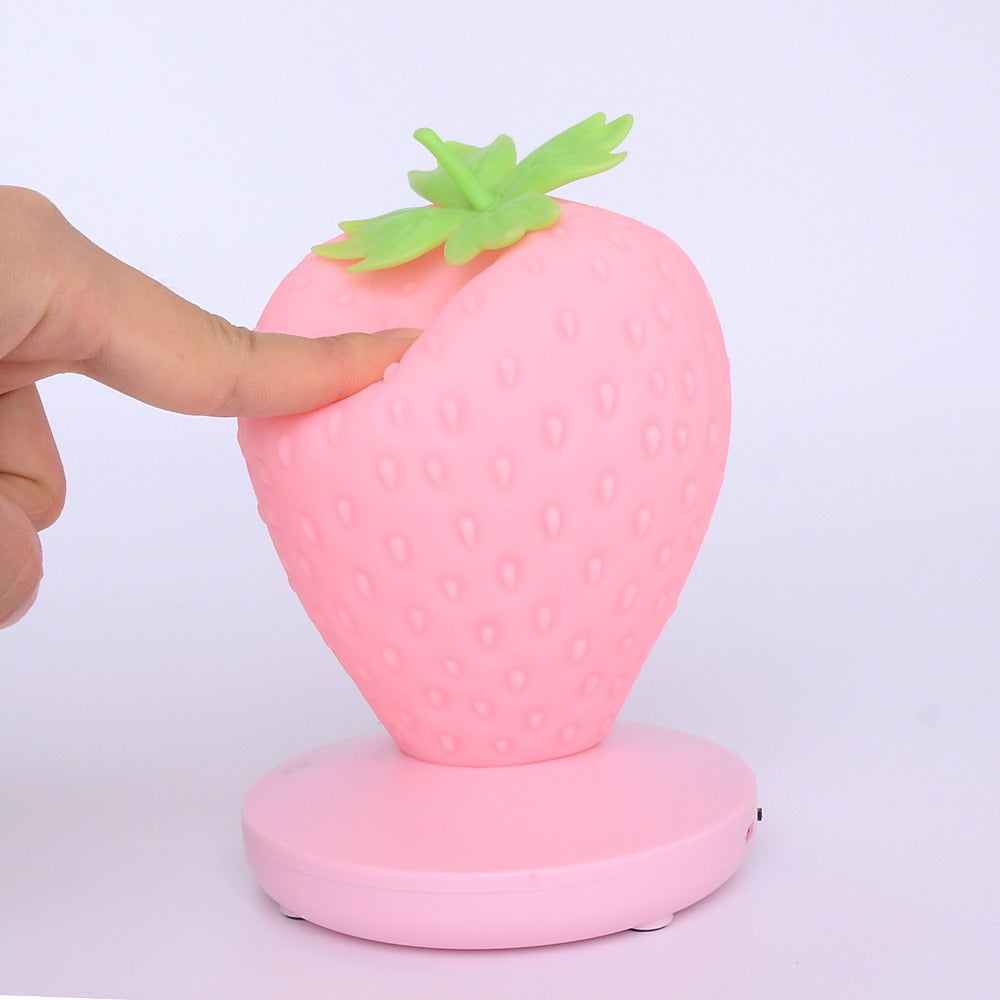 Led Energy-saving Lamp Children with Sleeping Night Light Fun Strawberry Shape USB Charging Silicone Lamp Touch Switch Luminaria