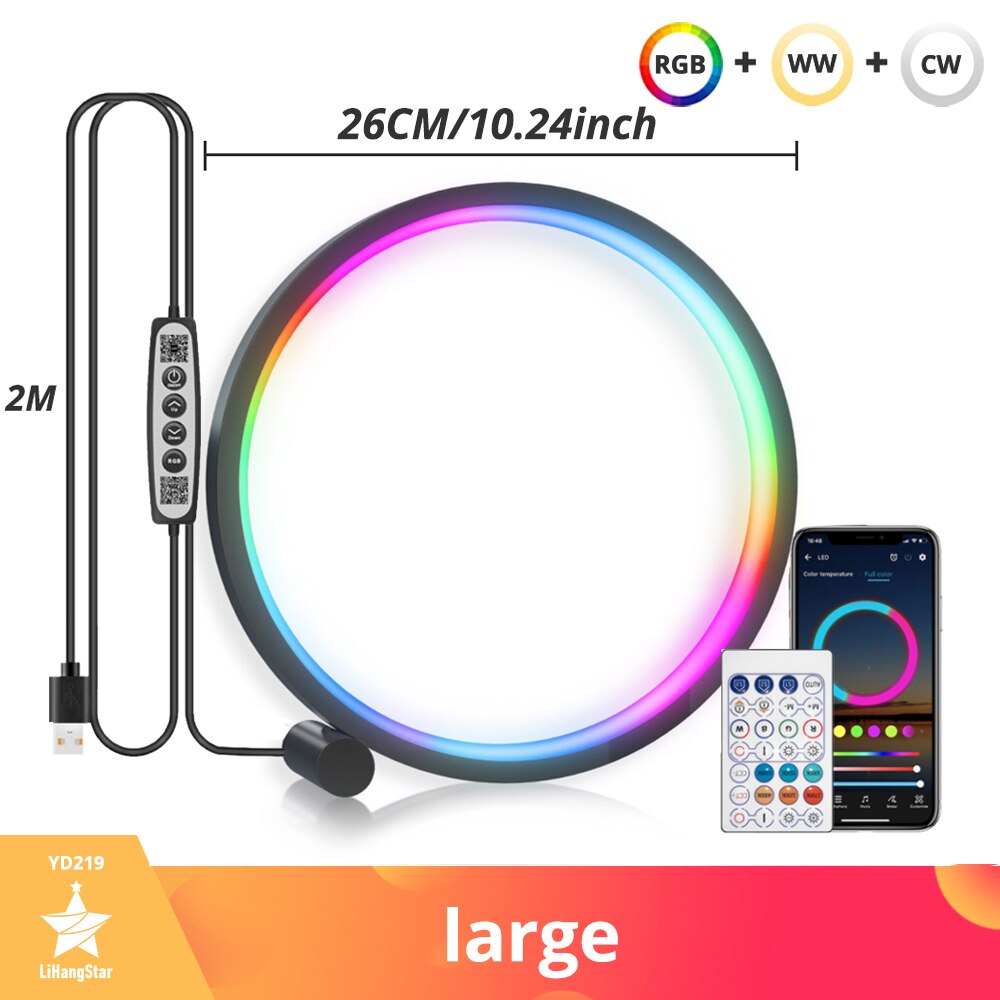 Led Night Light RGB Desk Lamp APP Music Rhythm Atmosphere Light Remote Control Dimming Game Desktop Bedroom Bar Live Broadcast