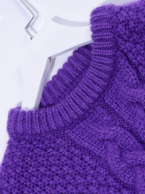 Loose Purple Long Sweater