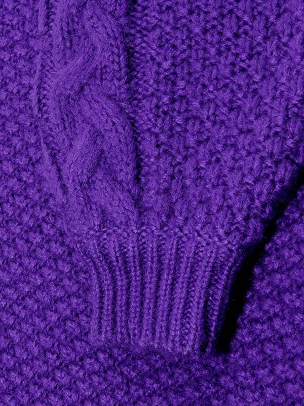 Loose Purple Long Sweater