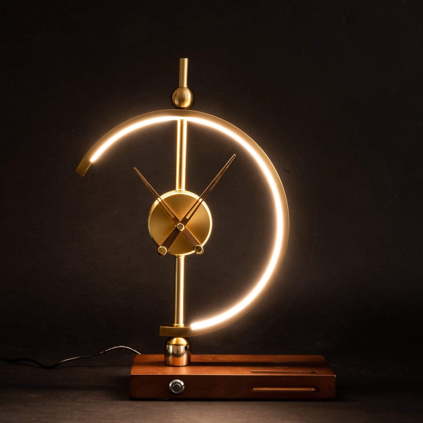 Creative clock lamp modern simple bedroom bedside light luxury decoration mobile phone intelligent wireless charging and storage lamp