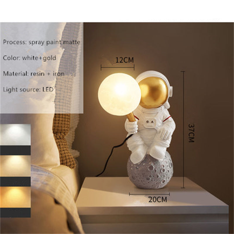 Nordic LED personality astronaut moon children's room wall lamp kitchen dining room bedroom study balcony aisle lamp decoration