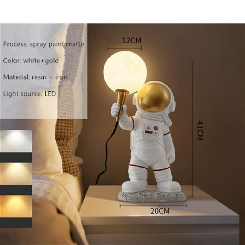 Nordic LED personality astronaut moon children's room wall lamp kitchen dining room bedroom study balcony aisle lamp decoration