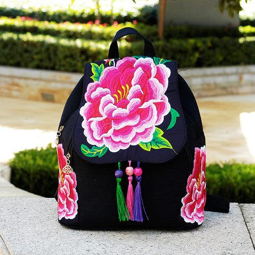 New Joker Canvas Backpack Female Simple Embroidery  Backpack