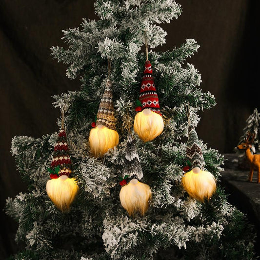 Christmas ornaments Christmas tree pendant small hanging knitted luminous faceless doll doll dwarf