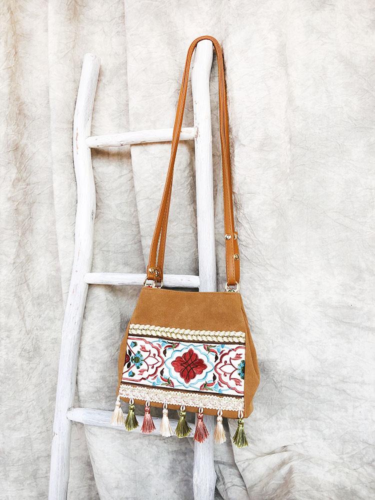 Bohemian ethnic wind seaside holiday Merry Sutot slanting shoulder bucket bag