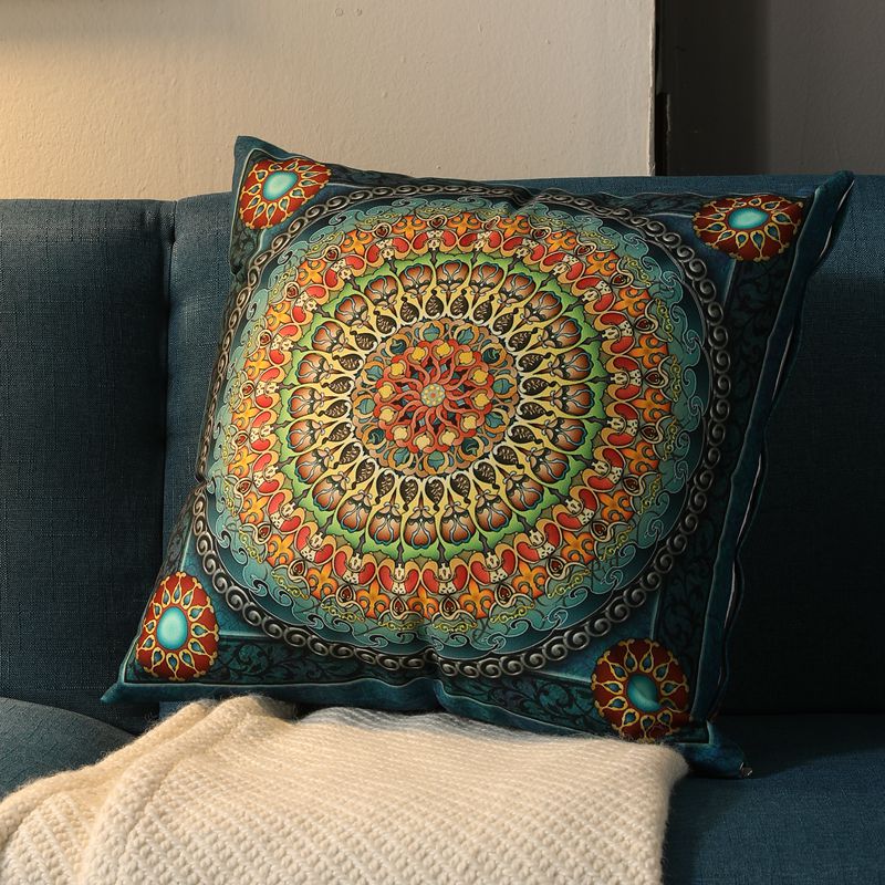 Ethnographic Vintage Pillowcase Bohemian Square Cushion Cover