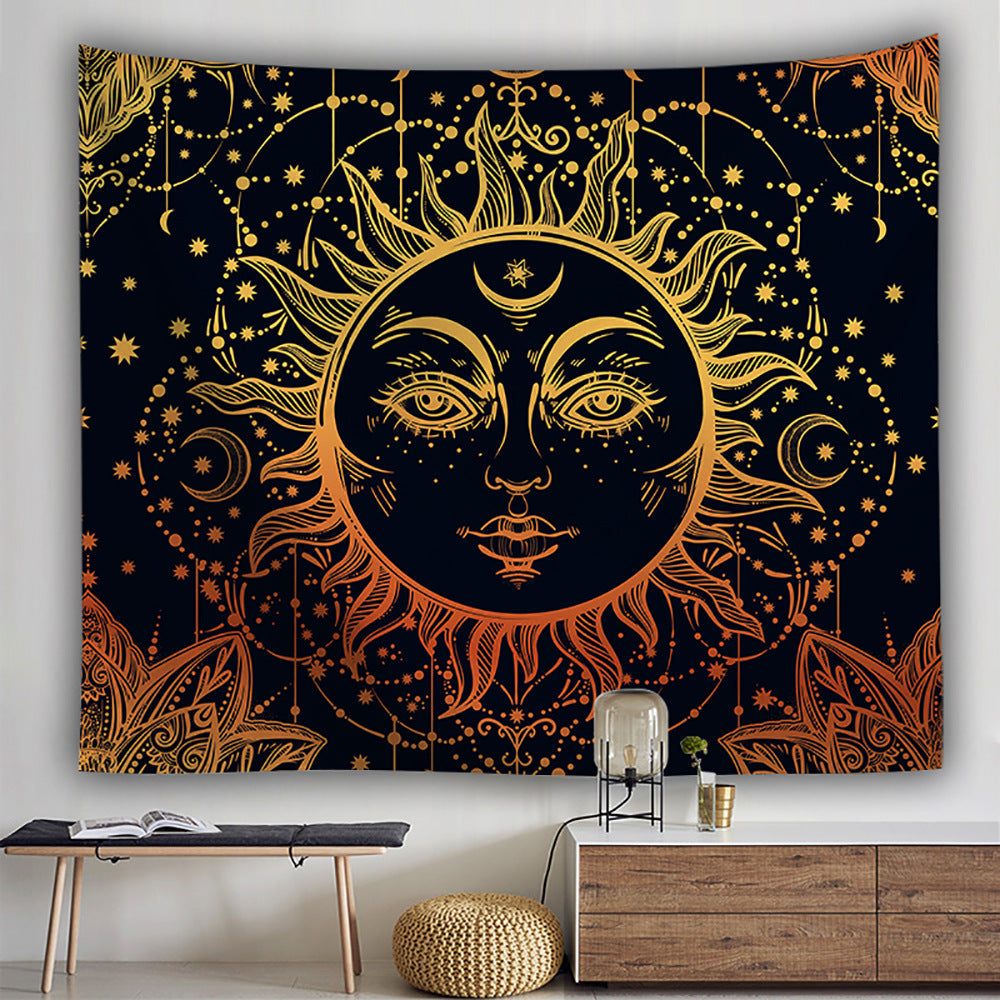 Datura moon sun Bohemian background cloth bedroom home hanging cloth tapestry