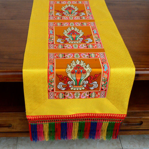 Tibetan-style folk tablecloth retro long table tea tablecloth Buddha hall decoration