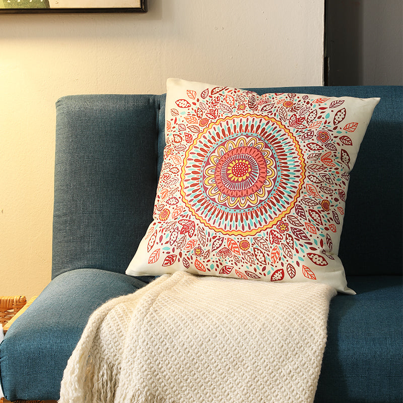 Ethnographic Vintage Pillowcase Bohemian Square Cushion Cover