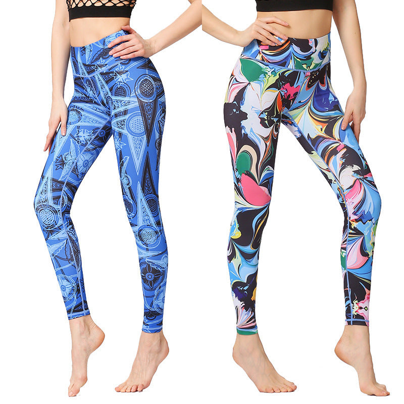 Printed Floral Yoga Pants Tight Exercise Yoga Clothing Slim Fitness Yoga Suit