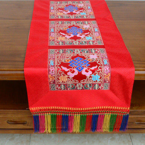 Tibetan-style folk tablecloth retro long table tea tablecloth Buddha hall decoration