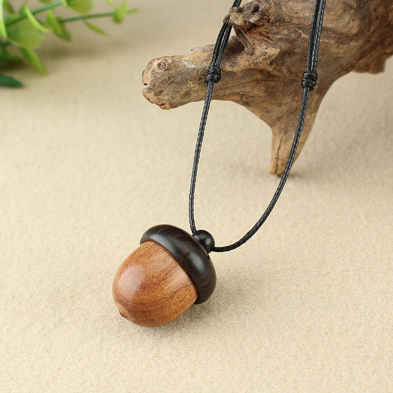 Vintage ebony acorn pendant simple literary accessories