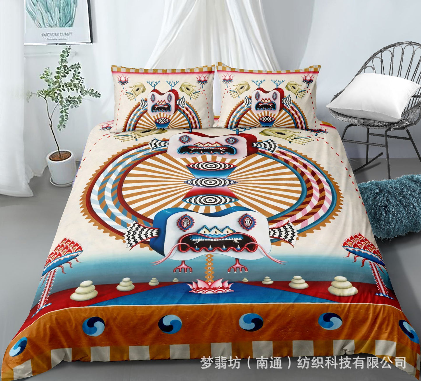 Selling 3D Printed Bohemian Bed Indian Pattern 2pcs/3pcs Set