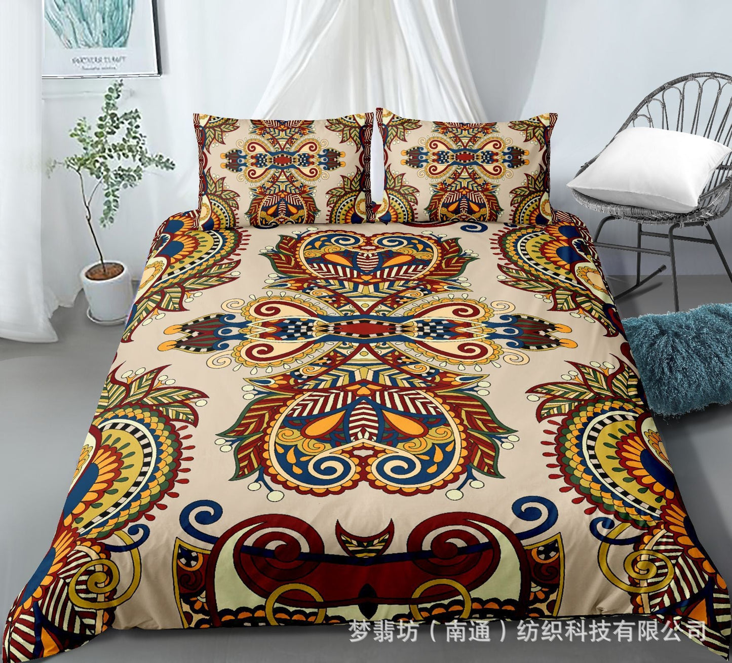 Selling 3D Printed Bohemian Bed Indian Pattern 2pcs/3pcs Set