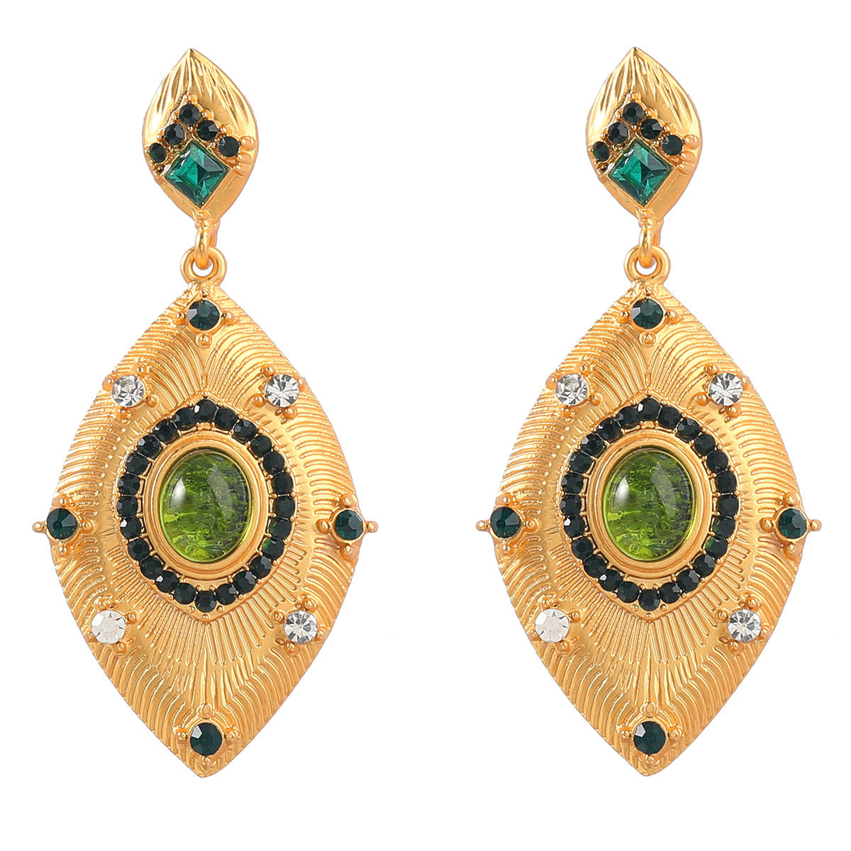 Stylish vintage multi-layered lancet alloy diamond-set eye earrings for women bohemian earrings