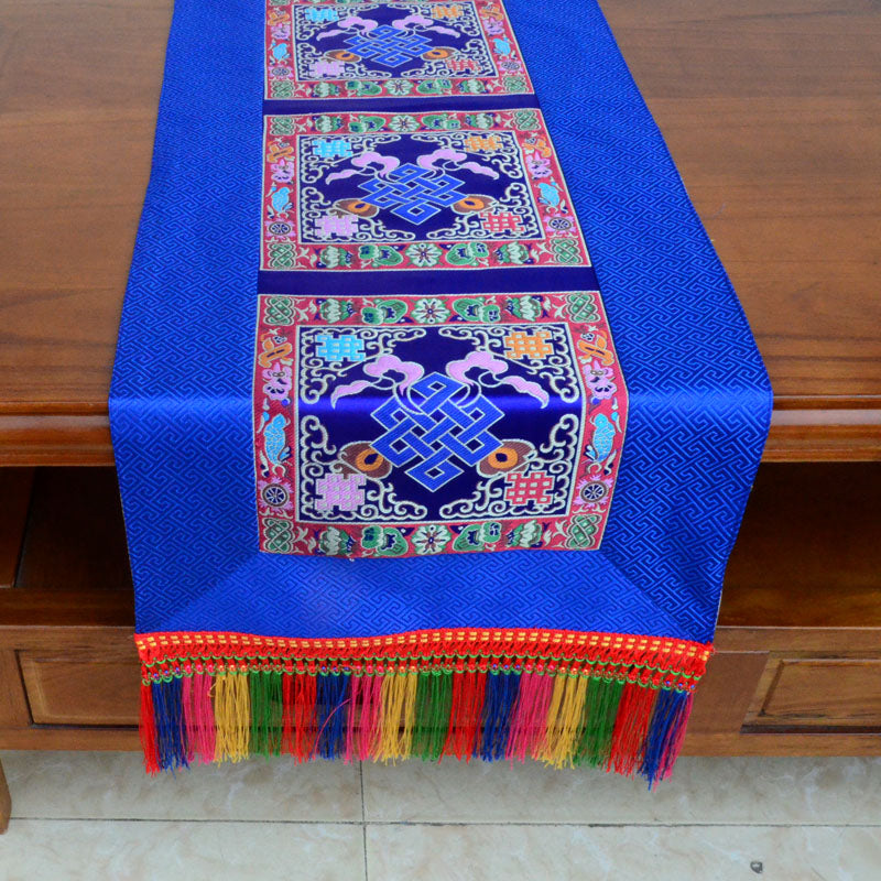 Tibetan-style folk tablecloth retro long table tea tablecloth Buddha hall decoration