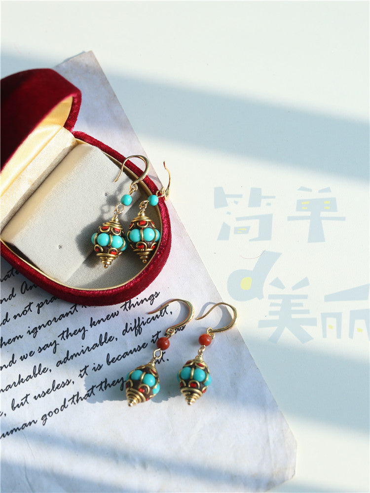 New Nepal exotic earrings jewelry ethnic online celebrity temperament contrast earrings