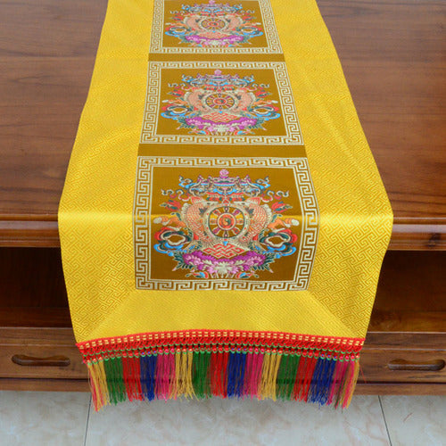 Tibetan-style folk tablecloth retro long table tea tablecloth Buddha hall decoration