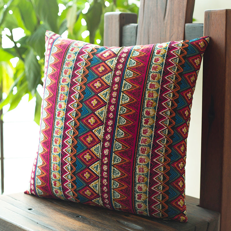 Vintage ethnic style throw pillow cushion backrest pillow bohemian