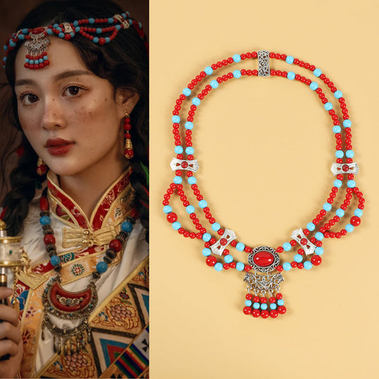 Tibetan style retro ethnic style forehead decoration exotic style forehead chain.headwear