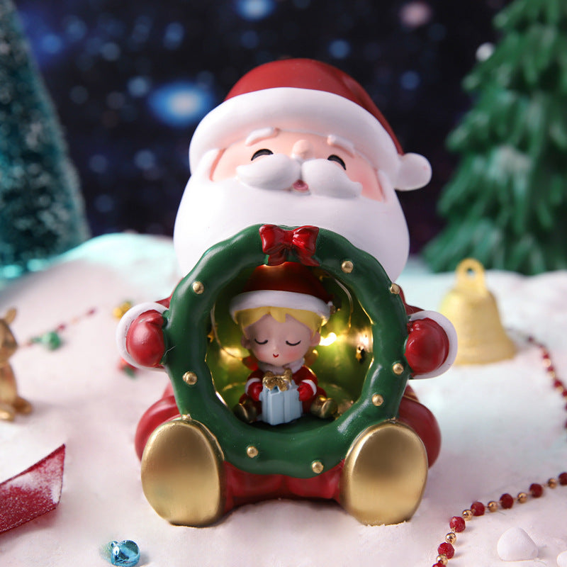 Christmas star lights small night Lights Decorations scene layout luminous decorations Santa Claus gifts Snowman gifts