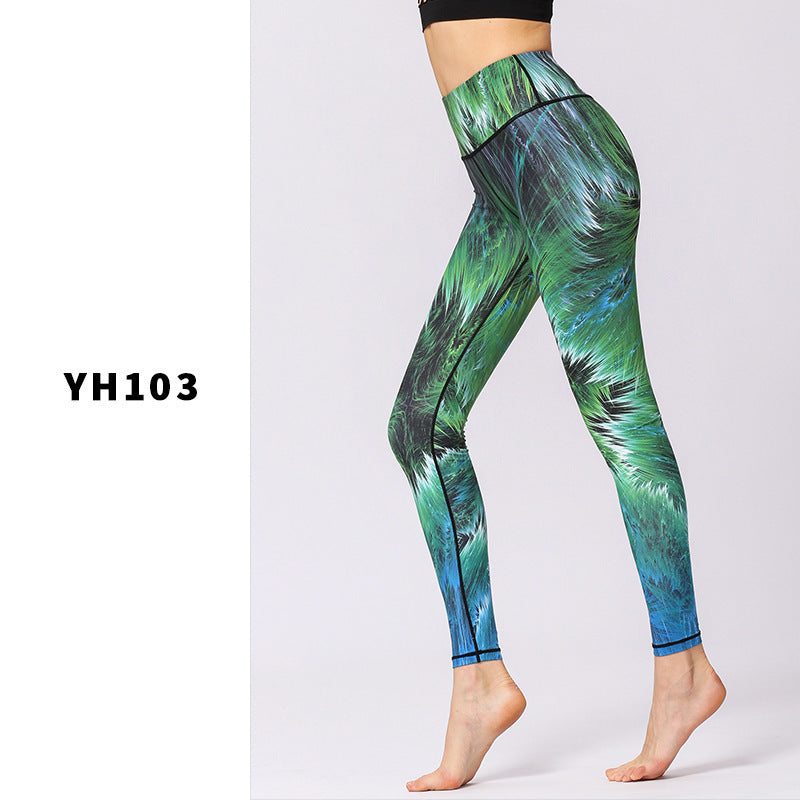 Printed Floral Yoga Pants Tight Exercise Yoga Clothing Slim Fitness Yoga Suit