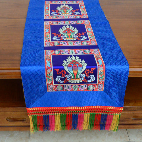 Tibetan-style folk tablecloth retro long table tea tablecloth Buddha hall decoration