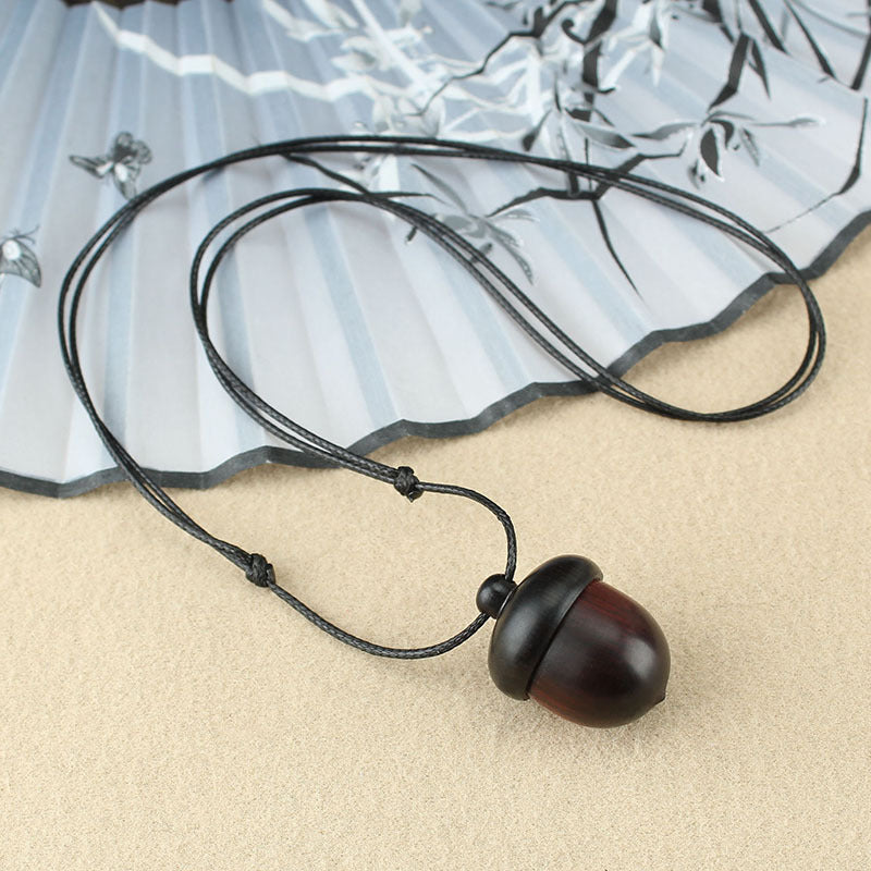 Vintage ebony acorn pendant simple literary accessories