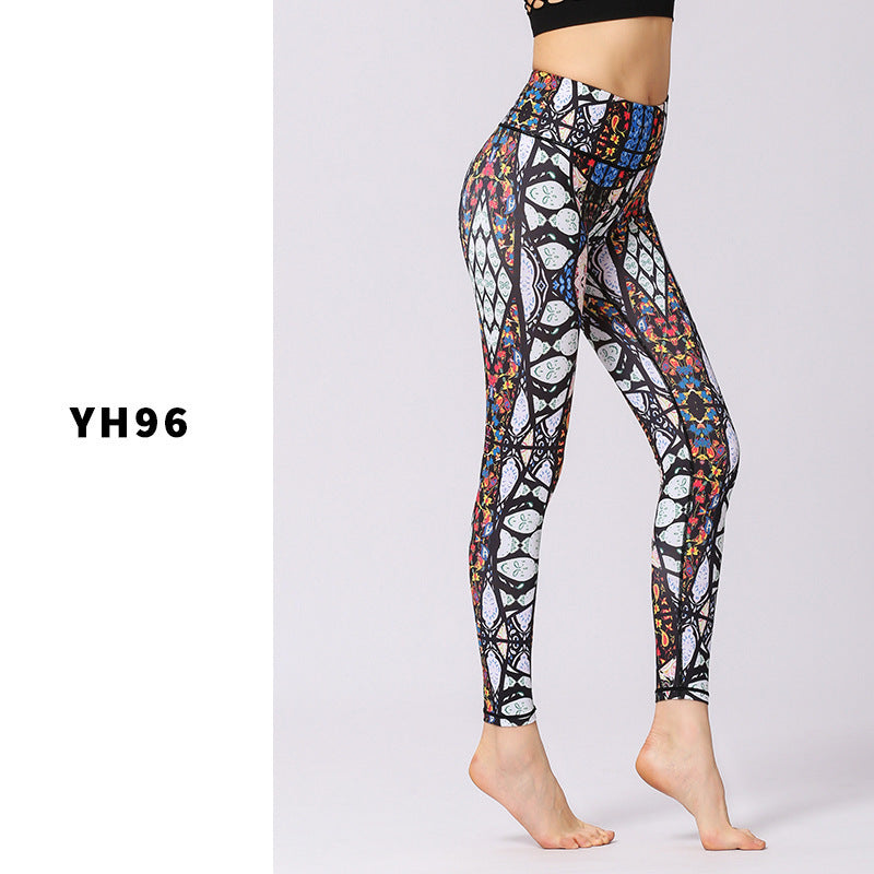 Printed Floral Yoga Pants Tight Exercise Yoga Clothing Slim Fitness Yoga Suit