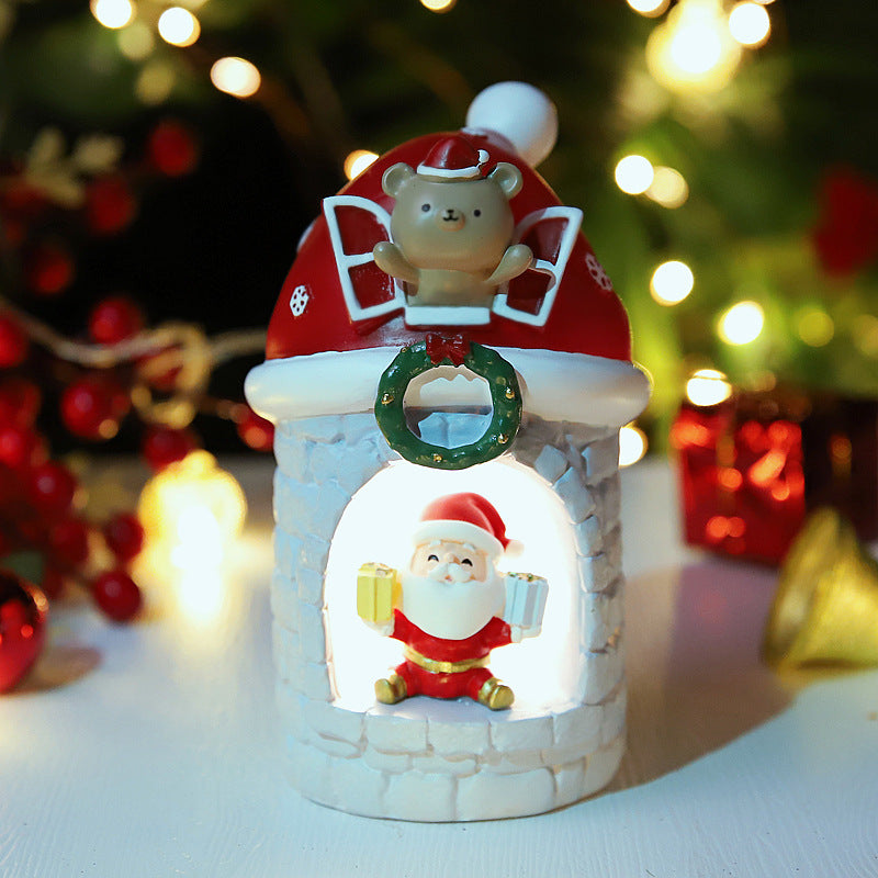 Christmas star lights small night Lights Decorations scene layout luminous decorations Santa Claus gifts Snowman gifts