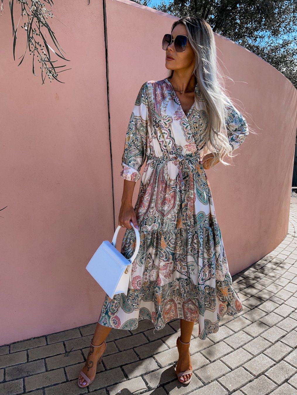 Women's Spring New V-neck Long Sleeve Floppy Dress