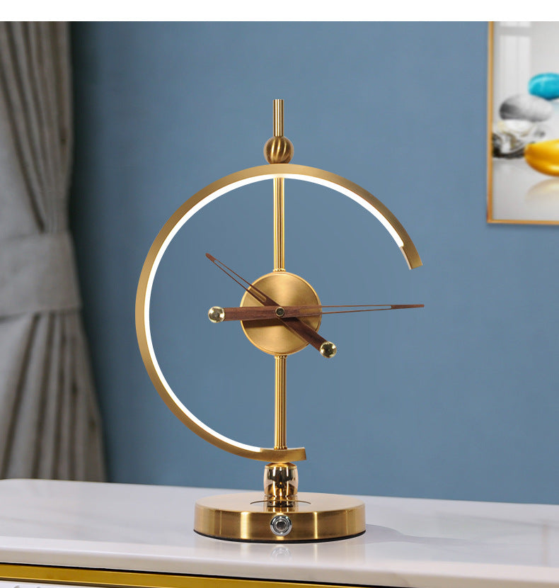 Creative clock lamp modern simple bedroom bedside light luxury decoration mobile phone intelligent wireless charging and storage lamp