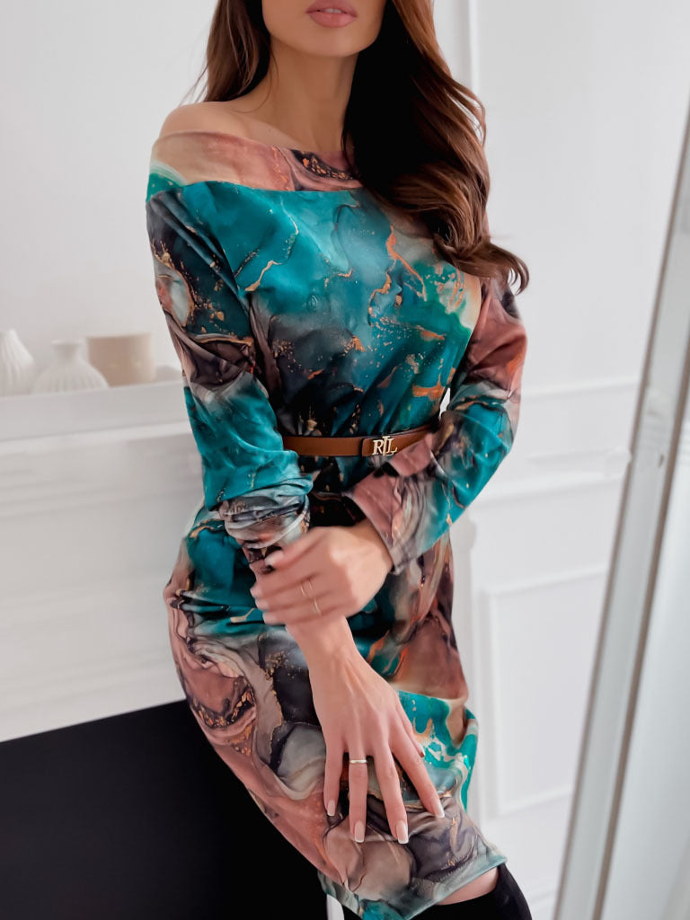 Women's printed commuter elegant dress