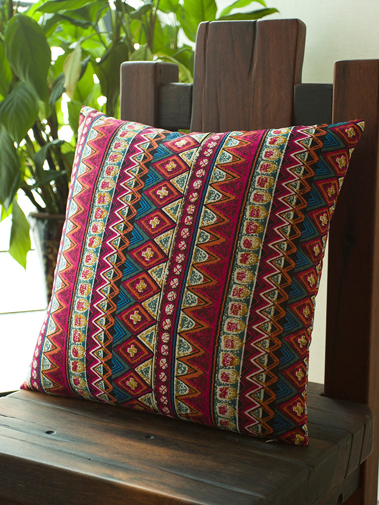 Vintage ethnic style throw pillow cushion backrest pillow bohemian