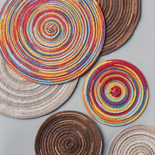 Placemats for Dining Table 1 PC,Heat-Resistant Placemats Stain Resistant Anti-Skid Washable PVC Woven Vinyl Tableware Mat